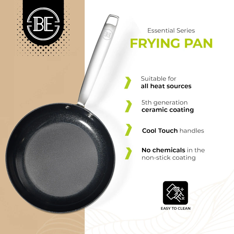 BE Living Tava Essential Black 28 cm troslojni nehrđajući čelik