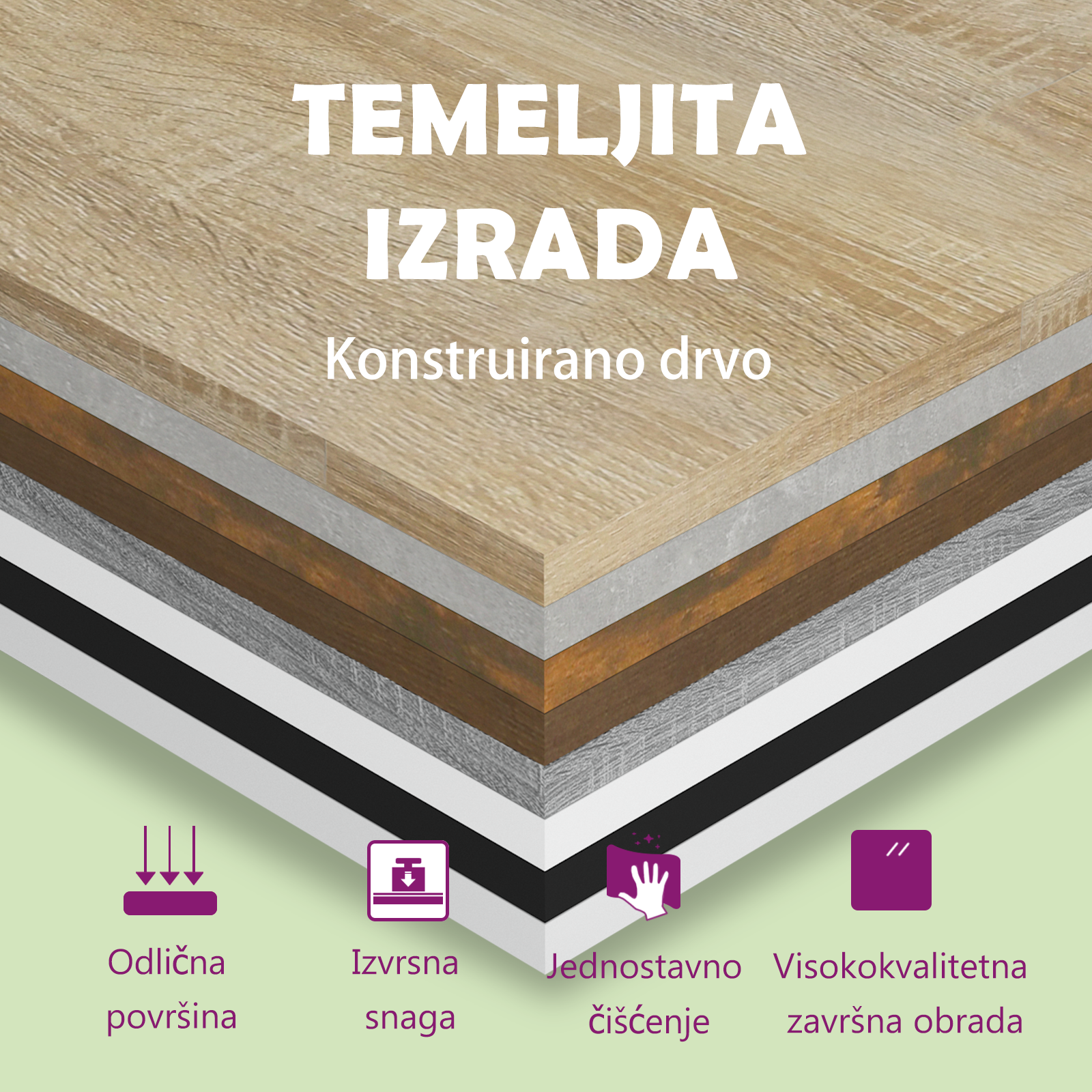 Radni stol boja betona 101 x 50 x 76,5 cm od konstruiranog drva