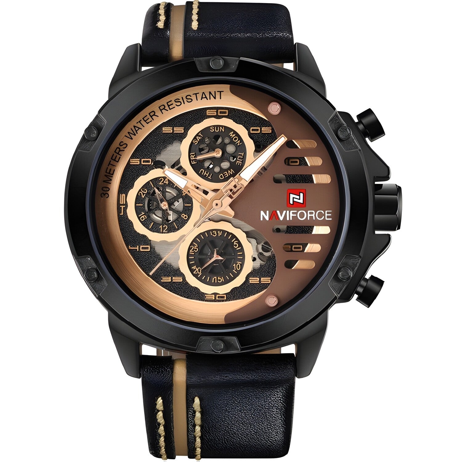 NAVIFORCE PR-2845 sat - Crni / Zlatni KP2845
