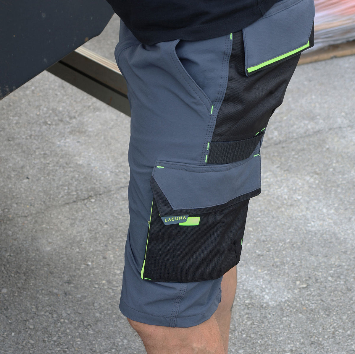 Radne hlače kratke MOVE FLEX sive