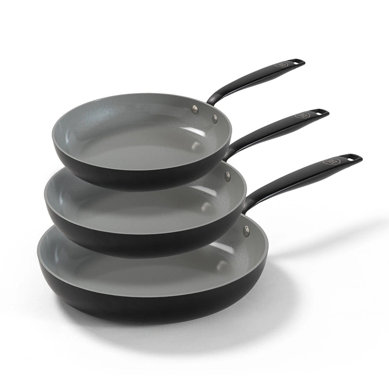 BE Living Frying Pan Set Essential Black 20-24-28 cm