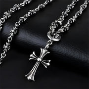 Ogrlica GO-38451 Cross - Srebrna / 60cm / 3,9cm KP38451
