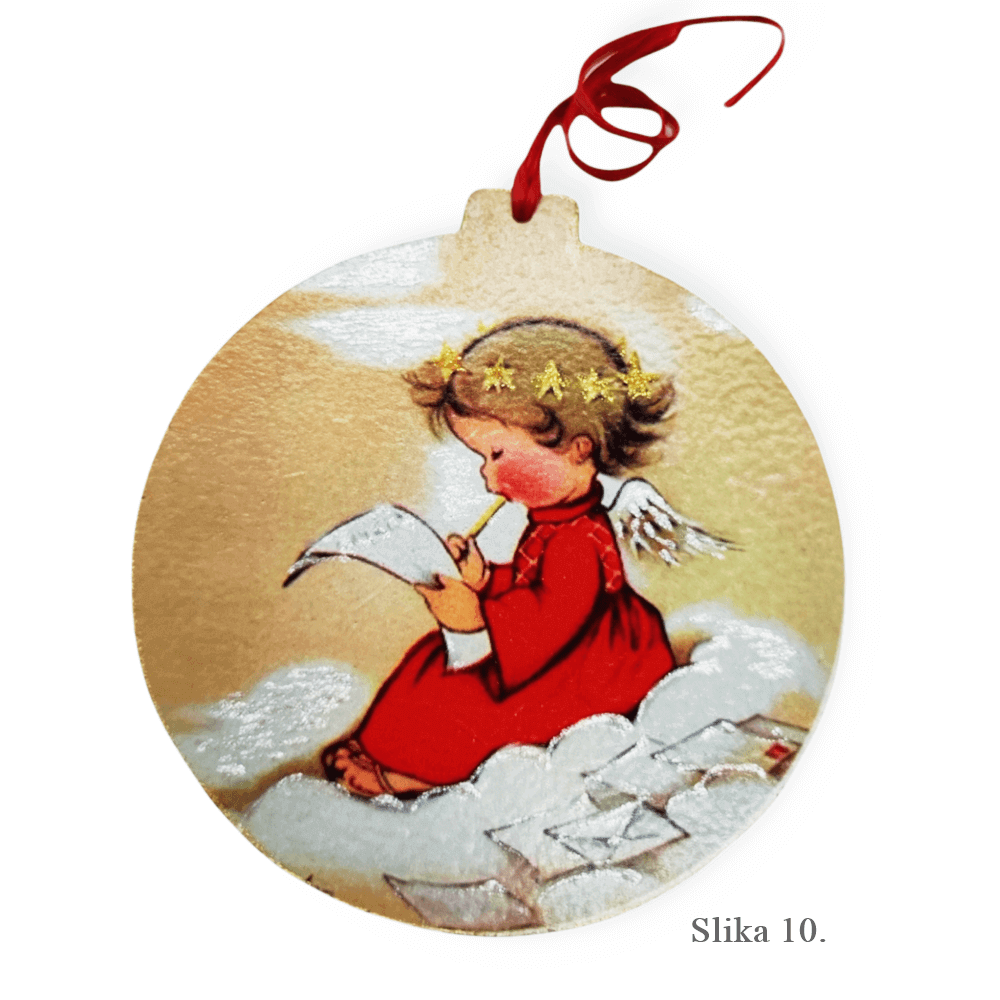 🎄 Kuglice za bor s različitim božićnim motivima i rukom pisanim porukama 🎄  Š09018