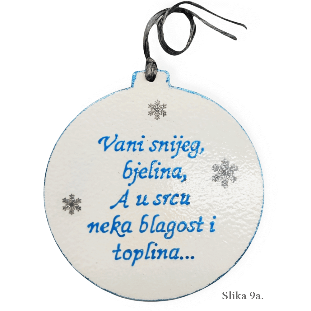 🎄 Kuglice za bor s različitim božićnim motivima i rukom pisanim porukama 🎄  Š09018