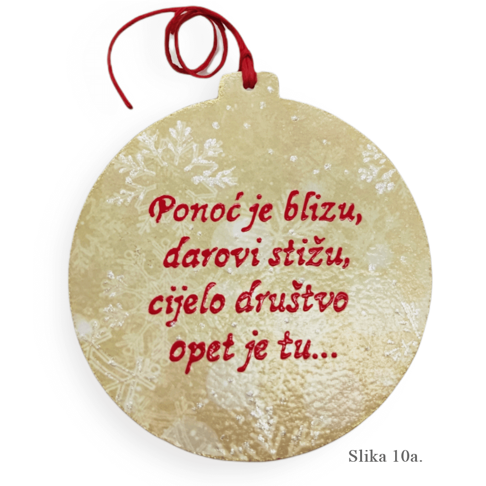 🎄 Kuglice za bor s različitim božićnim motivima i rukom pisanim porukama 🎄  Š09018