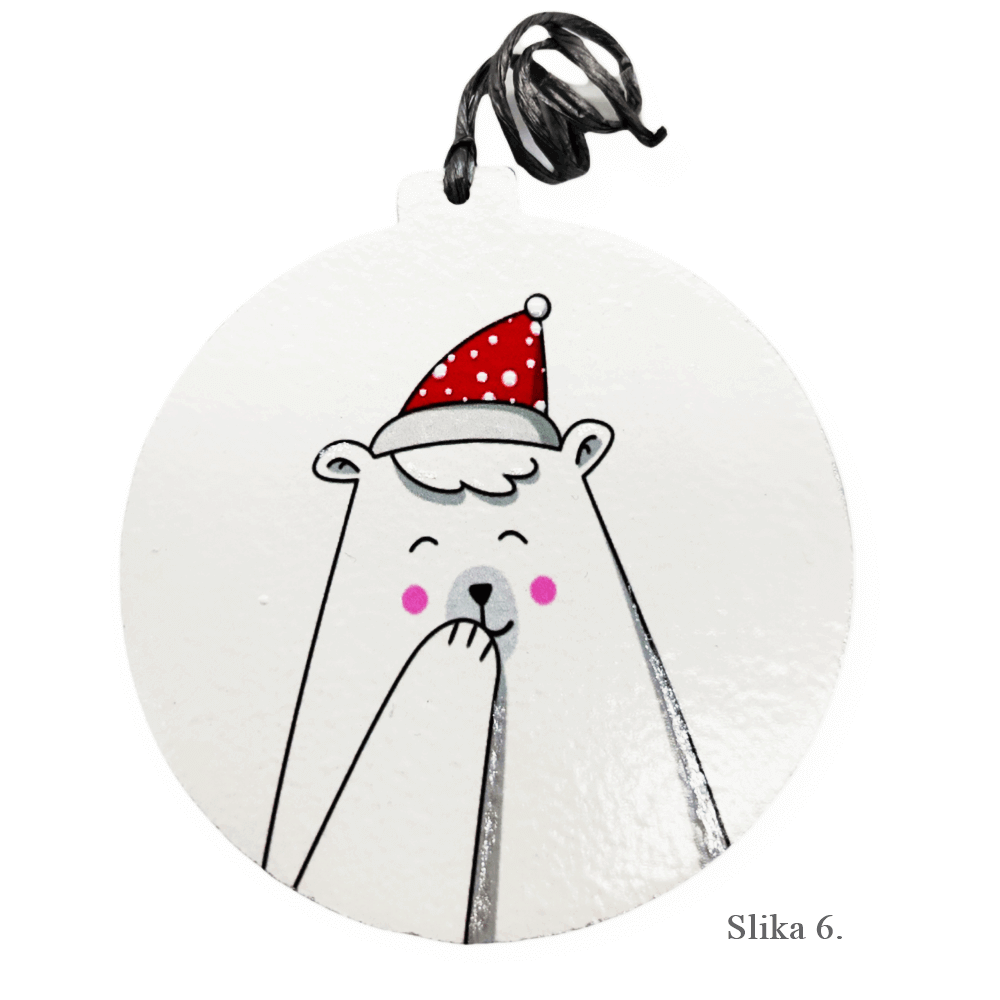 🎄 Kuglice za bor s različitim božićnim motivima i rukom pisanim porukama 🎄  Š09018