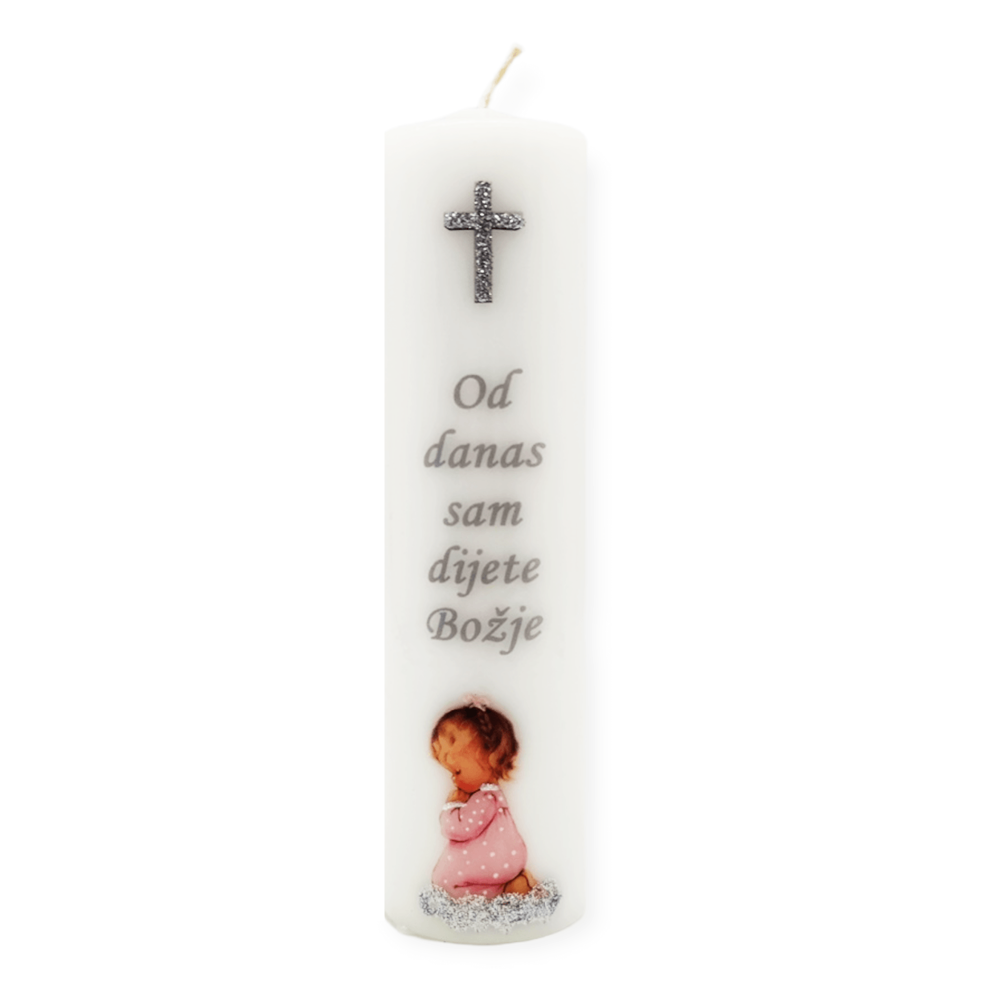 Personalizirana krsna svijeća - srebrna Š1763