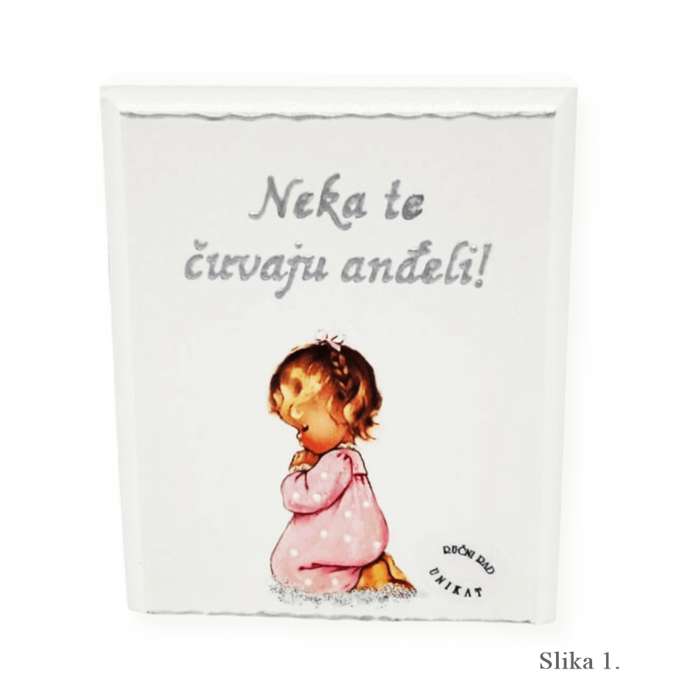 Samostojeća slika za krštenje ili rođenje djeteta – Neka te čuvaju anđeli!