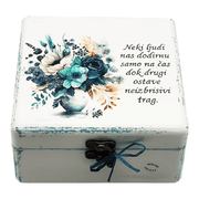 💙 Unikatna kutija za uspomene s plavim ružama i inspirativnom porukom – Poklon s elegancijom 💙 Š165187