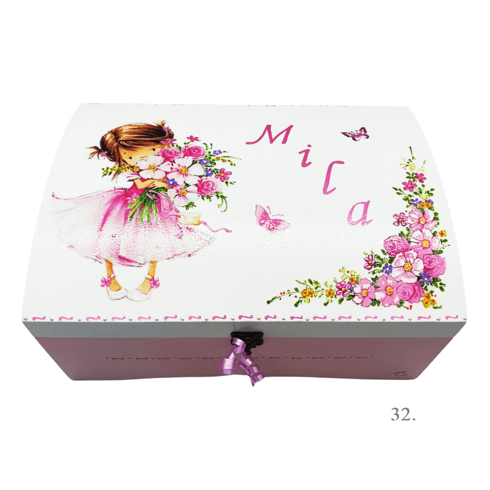 Kutija uspomena personalizirana imenom - poklon za rođenje, krštenje ili rođendan djeteta - 32. 25x35x17cm - 16720