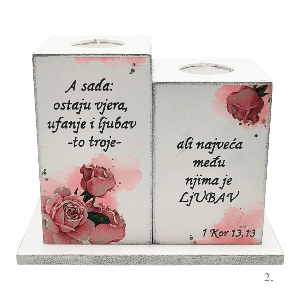 Drveni svijećnjaci – poklon za obitelj, godišnjicu i rođendan - 2. - 0092