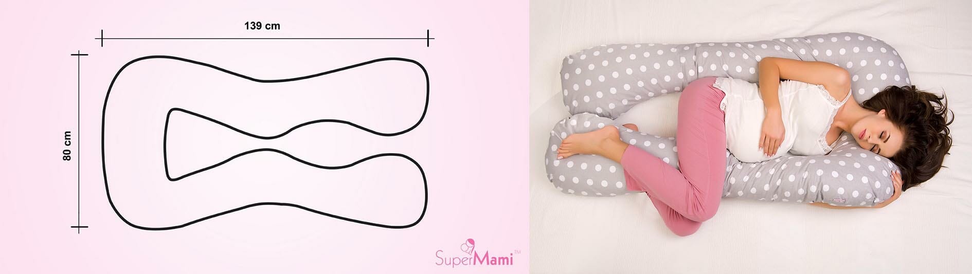 SuperMami Jastuk za dojenje tip C, boja 162 ježići
