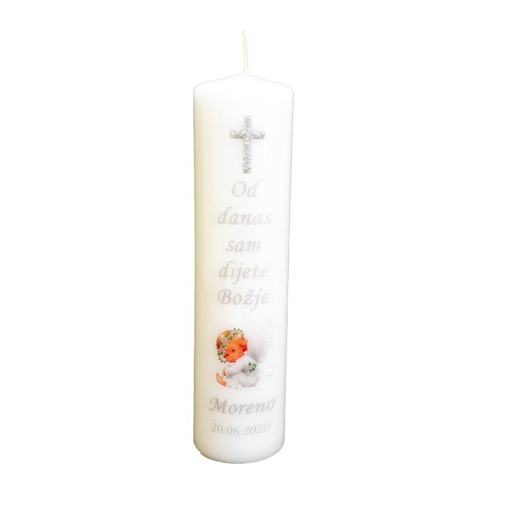 Personalizirana krsna svijeća - bijela  Š1769