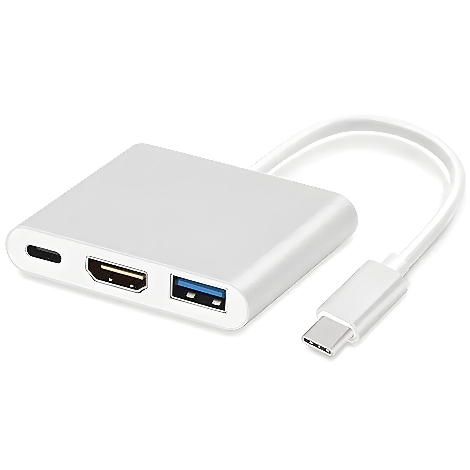 Adapter za TV Monitor 3u1 Hub USB-C, USB 3.0, HDMI 4k - Bijela KP34019