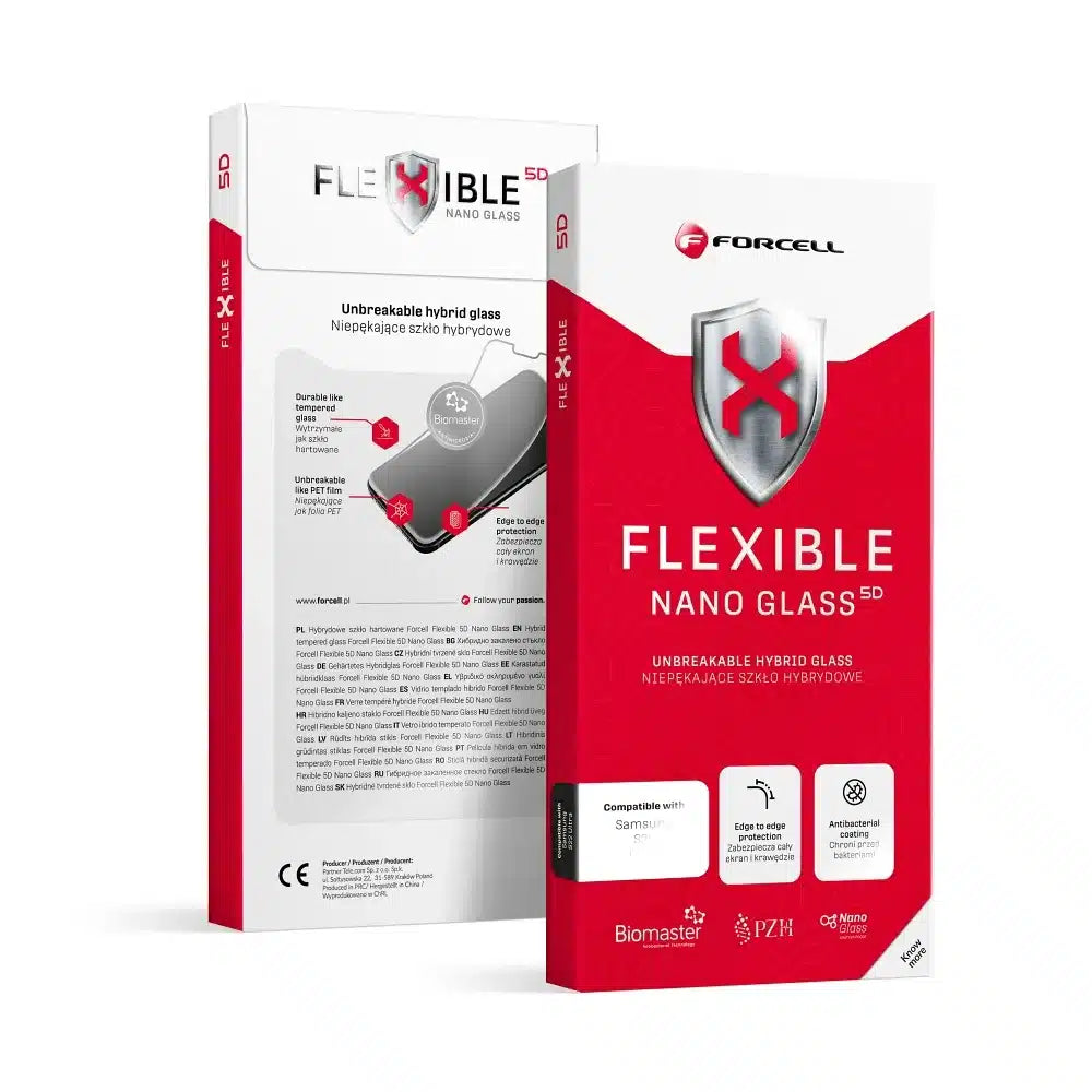 Forcell Flexible 5D - hibridno staklo za Samsung Galaxy S24 Ultra crno (Hot Bending) - radi čitač