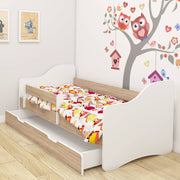 Dječji krevet ACMA III bez motiva, bočna sonoma + ladica 180x80 cm