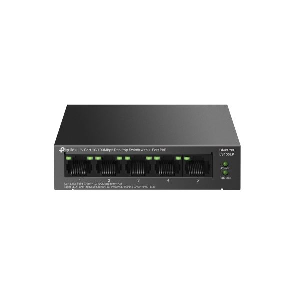 TP-Link LiteWave LS105P Neupravljano Fast Ethernet (10/100) Podrška za napajanje putem Etherneta (PoE) Crno