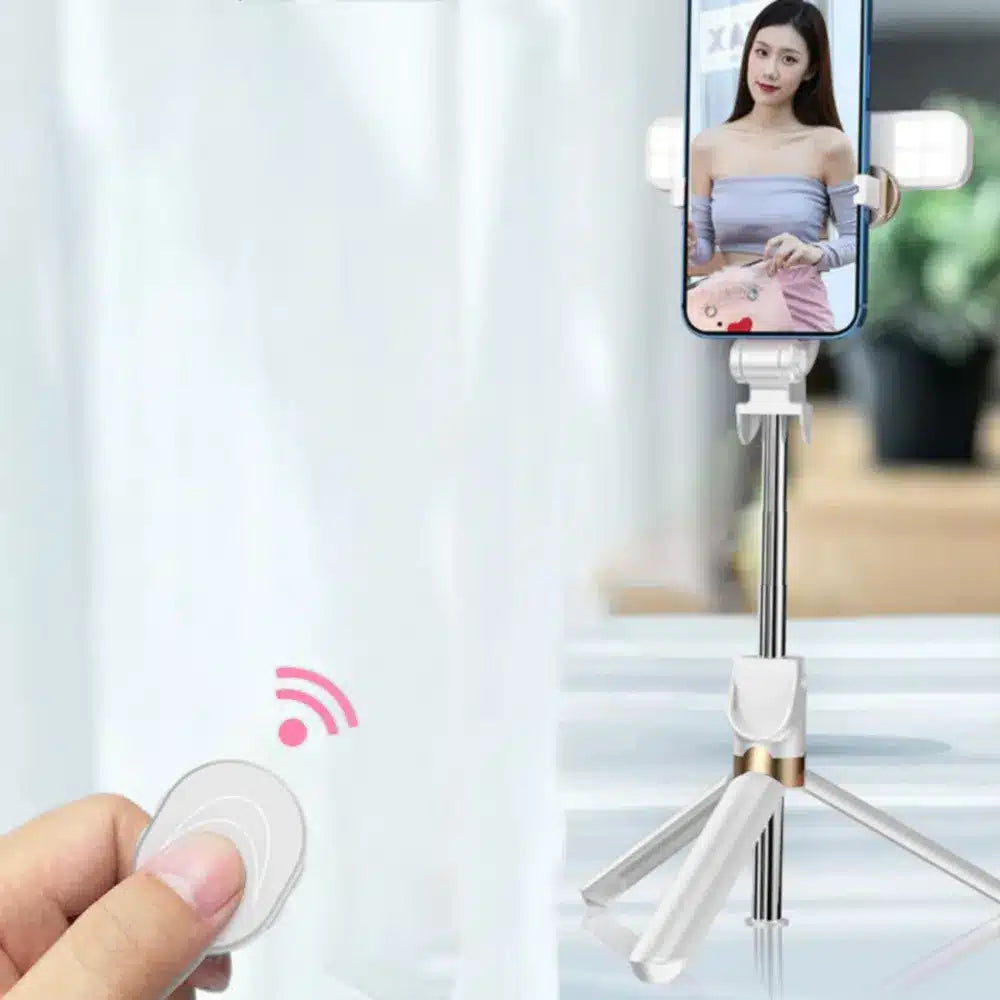 Set / selfie držač s bluetooth daljinskim upravljačem i stativom LED RING SSTR-20 bijeli