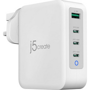 j5create JUP43130F-FN punjač za mobitel Mobilno računalo, Mobilni telefon, Prijenosna igraća konzola, Pametni sat, Tablet Sivo, Bijelo USB Brzo punjenje U zatvorenom