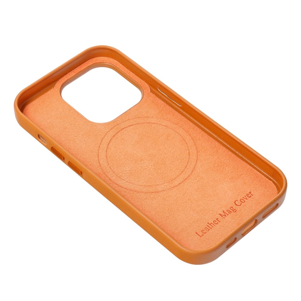 Kožna maska Mag Cover za iPhone 14 narančasta