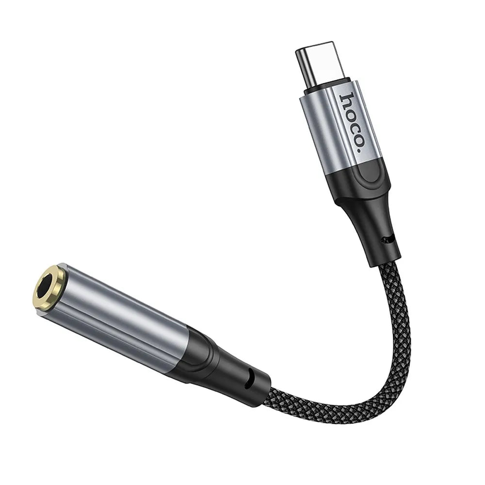 HOCO AUX adapter Type - C na Jack 3,5 mm LS36 12 cm crni