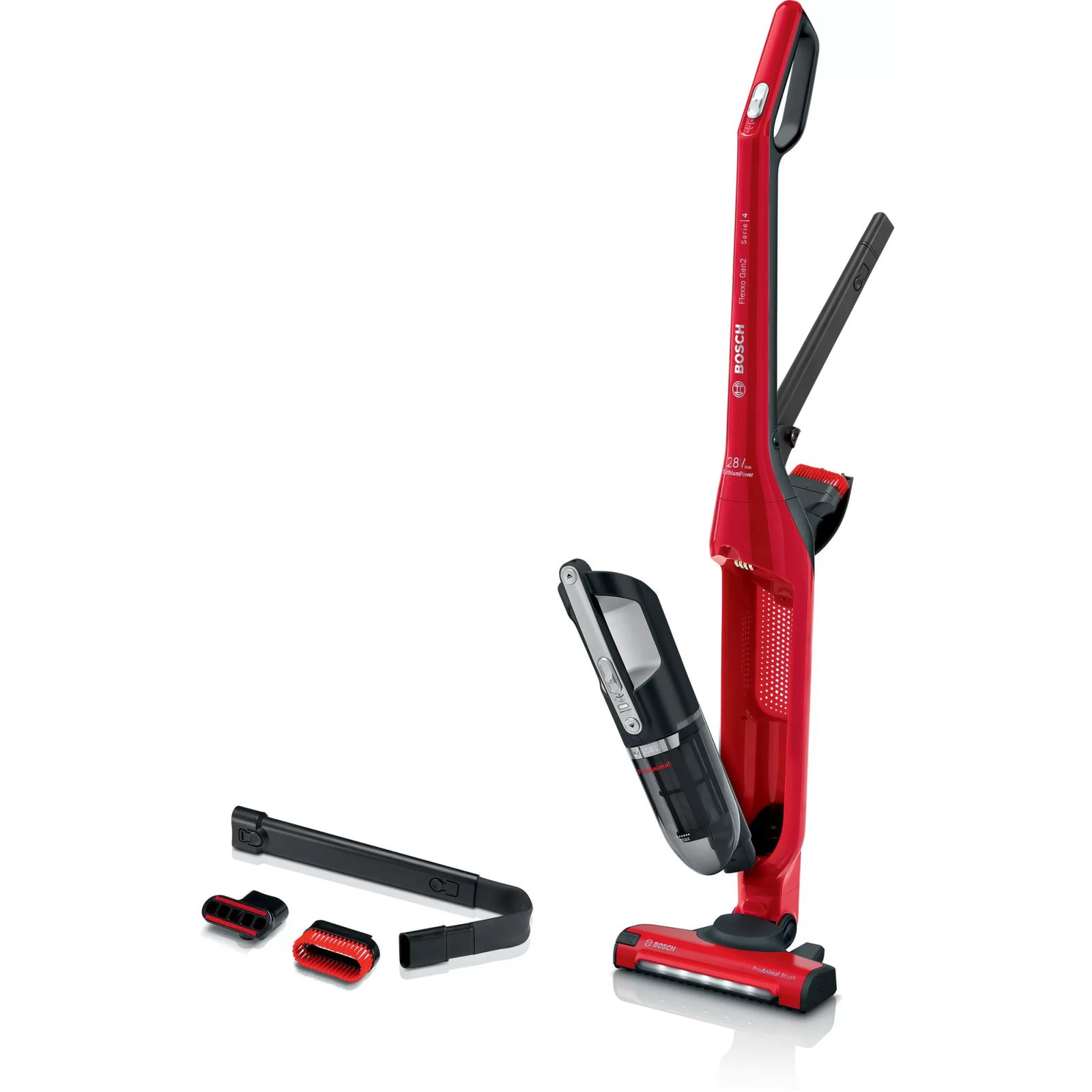 Bosch Serie 4 BBH3ZOO28 štapni usisavač i električna metla Štapni usisivač Baterija Suho Bez vrećice 0,4 L Crno, Crveno 2,15 Ah