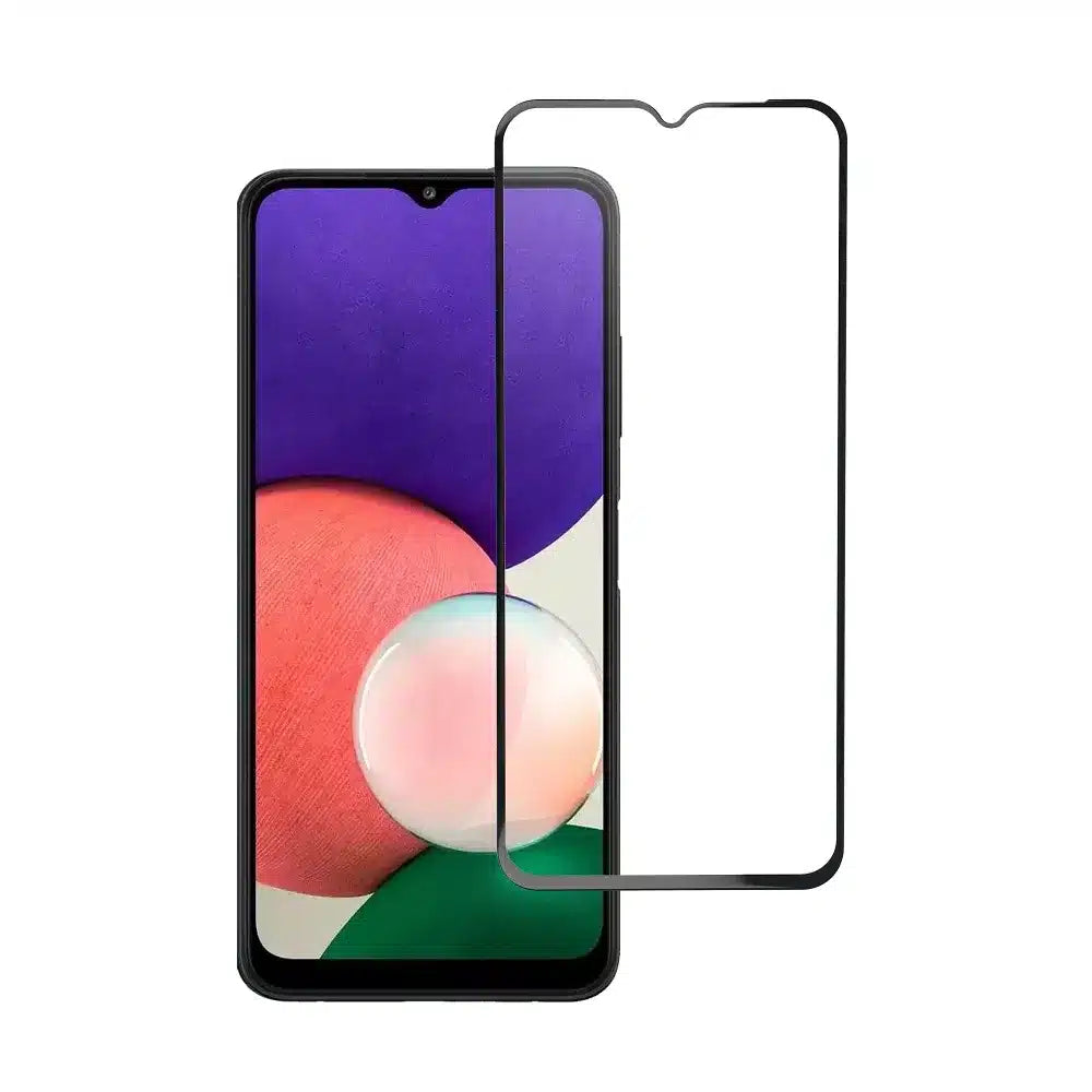 Blue Star 5D kaljeno staklo – za Samsung Galaxy A22 5G (potpuno ljepilo/case friendly) – crno