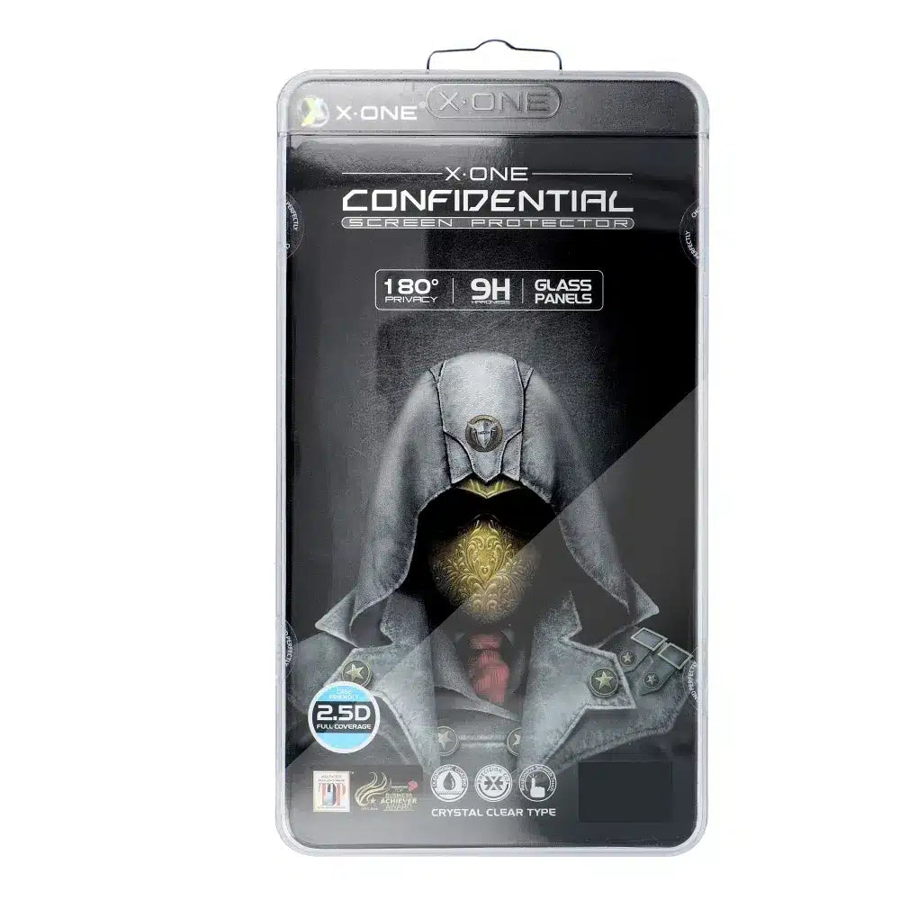 X-ONE Full Cover Extra Strong Privacy kaljeno staklo - za iPhone 15 Pro (puno ljepilo) crno