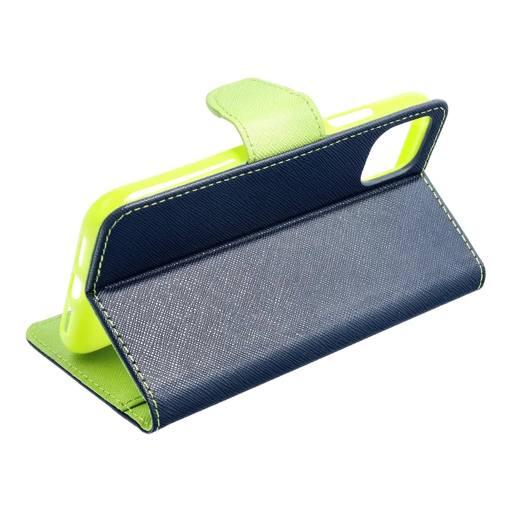 Fancy Book futrola za MOTOROLA MOTO G14 mornarsko plava / limeta
