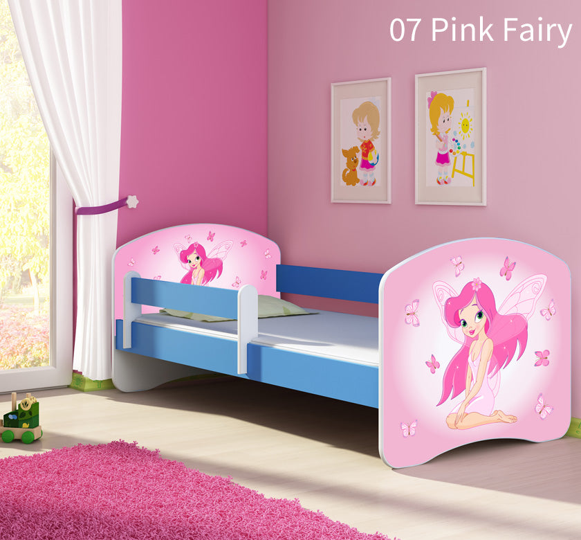 Dječji krevet ACMA s motivom, bočna plava 160x80 cm 07 Pink Fairy