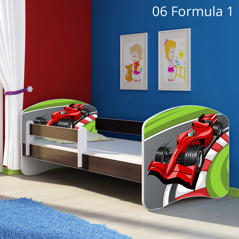 Dječji krevet ACMA s motivom, bočna wenge 140x70 cm 06 Formula 1
