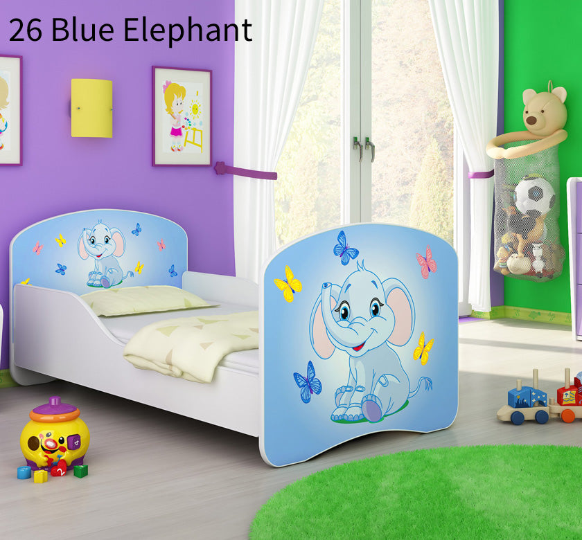Dječji krevet ACMA s motivom 160x80 cm 26 Blue Elephant