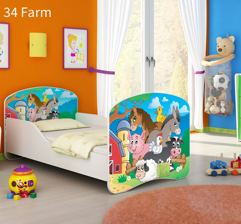 Dječji krevet ACMA s motivom 140x70 cm 34 Farm