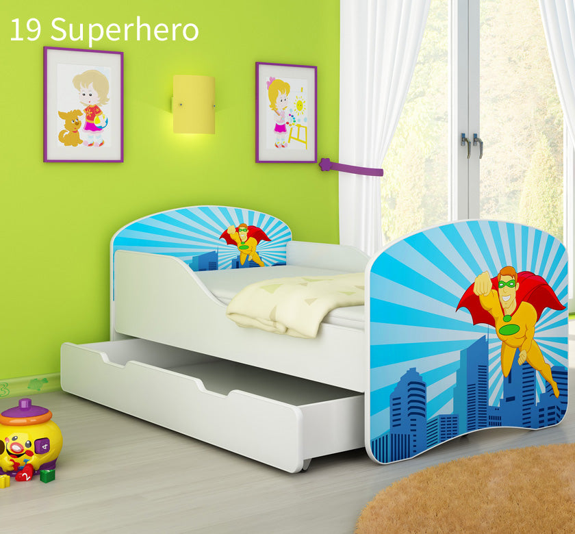 Dječji krevet ACMA s motivom + ladica 180x80 cm 19 Superhero