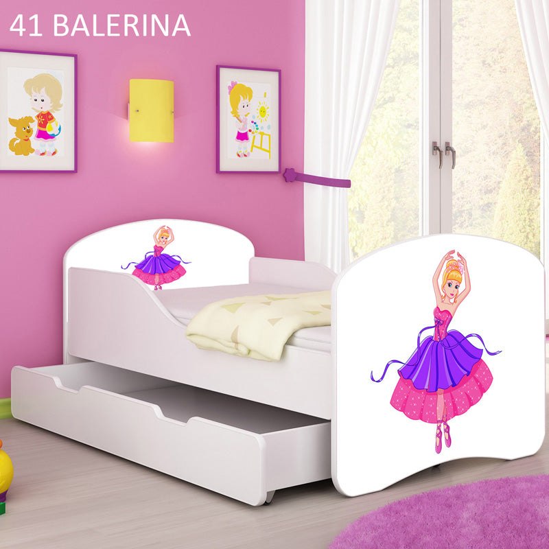 Dječji krevet ACMA s motivom + ladica 160x80 cm 41 Balerina