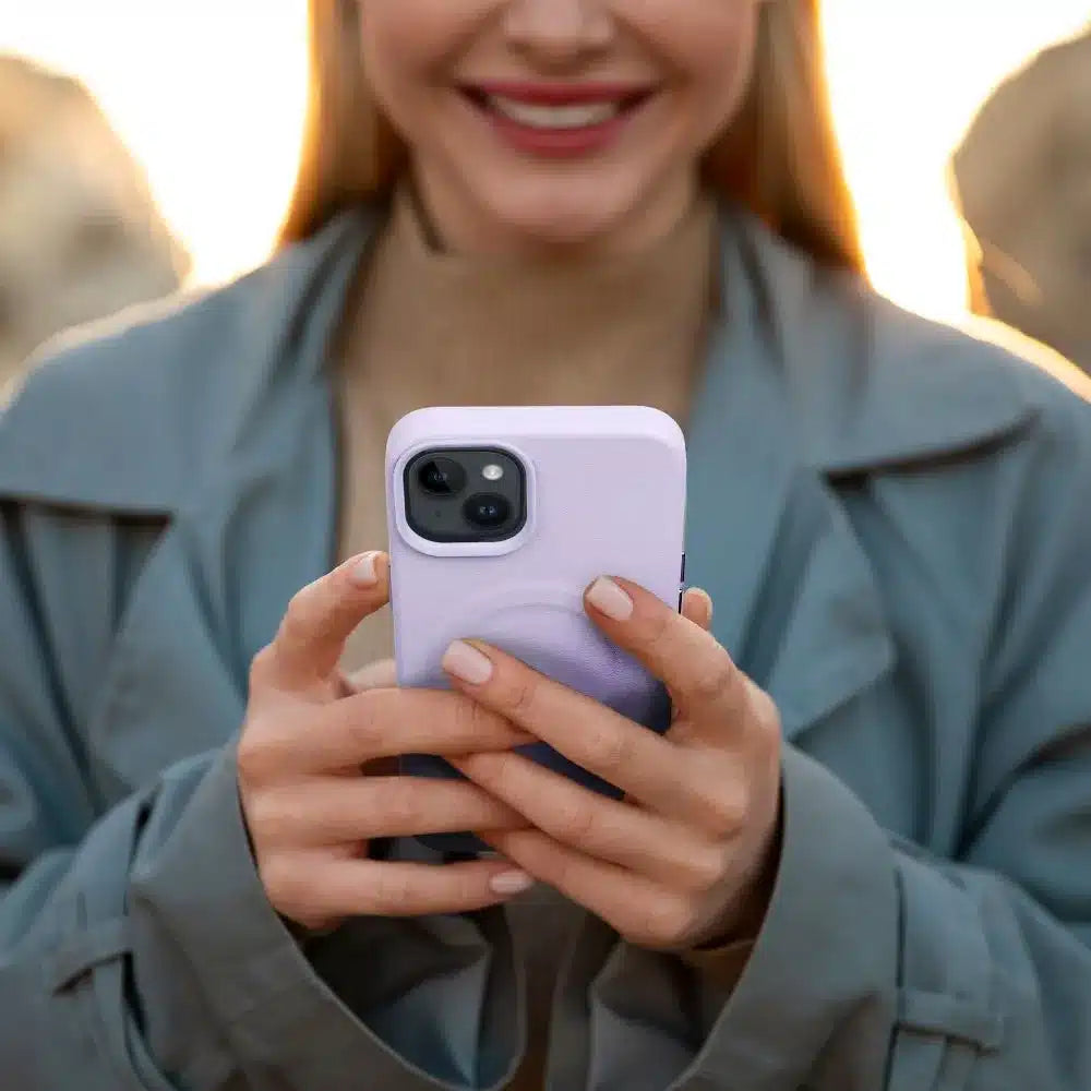 Roar kožna Mag Case maska kompatibilna s MagSafeom – za iPhone 12 Pro ljubičasta