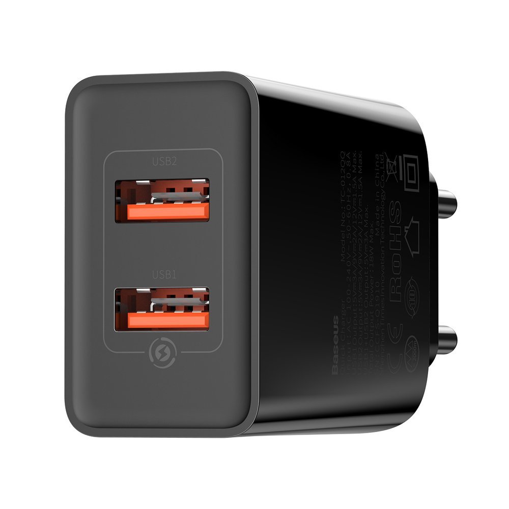 Baseus zidni USB punjač 2 x USB 18 W 3 A Quick Charge 3.0