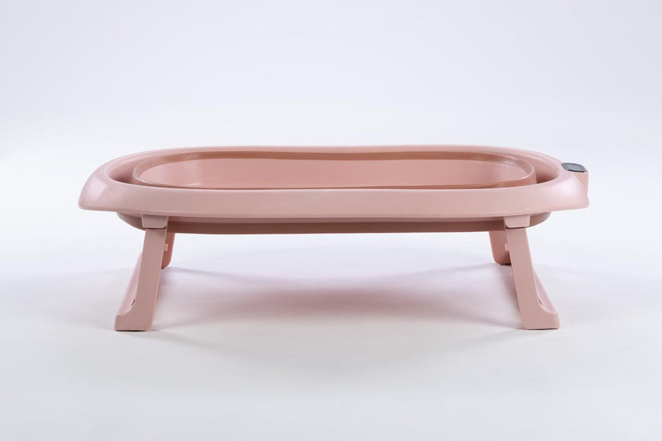 Sklopiva kadica s podlogom i termometrom dark pink