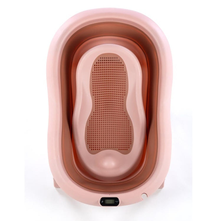 Sklopiva kadica s podlogom i termometrom dark pink