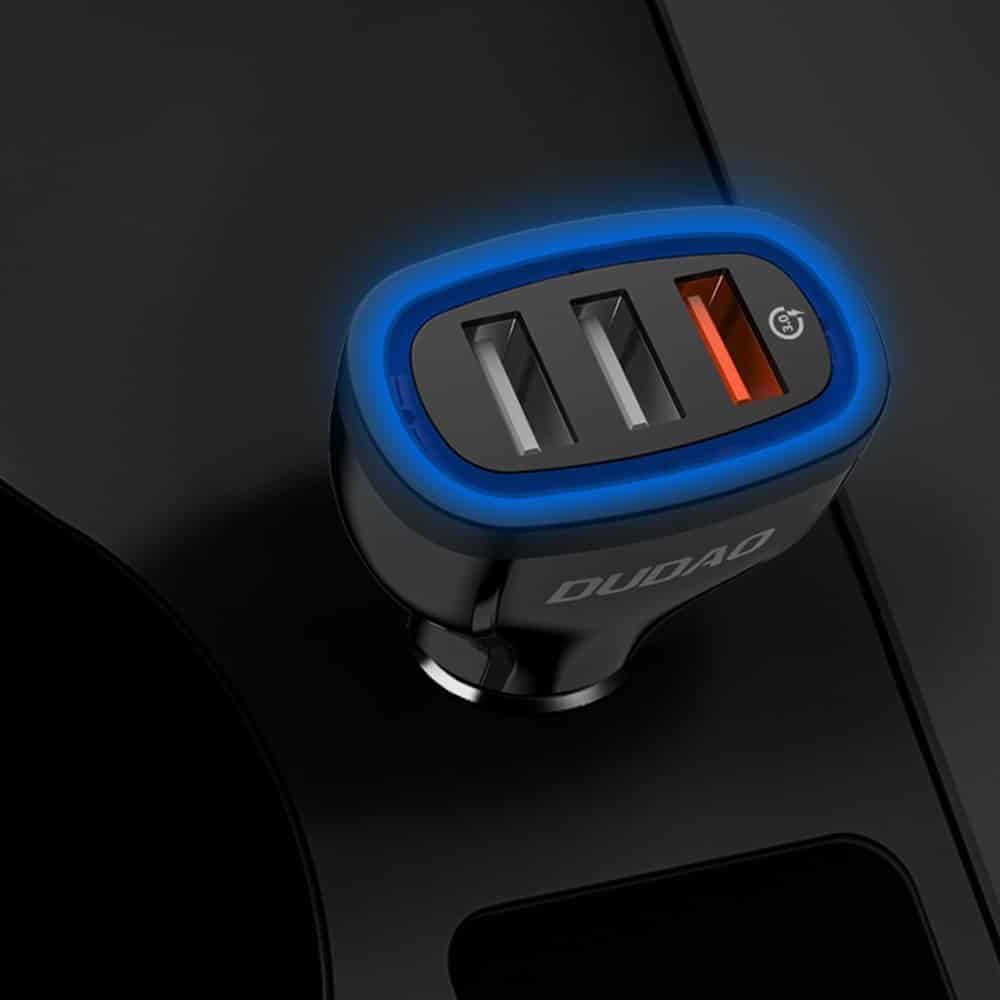 Dudao auto punjač Quick Charge 3.0 18W 3x USB