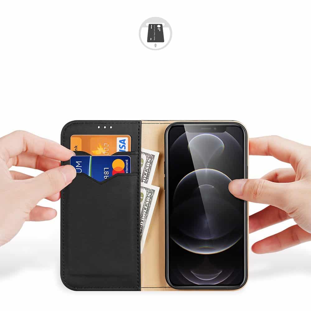 Dux Ducis Hivo bookcase torbica od prave kože za iPhone 13 Pro Max