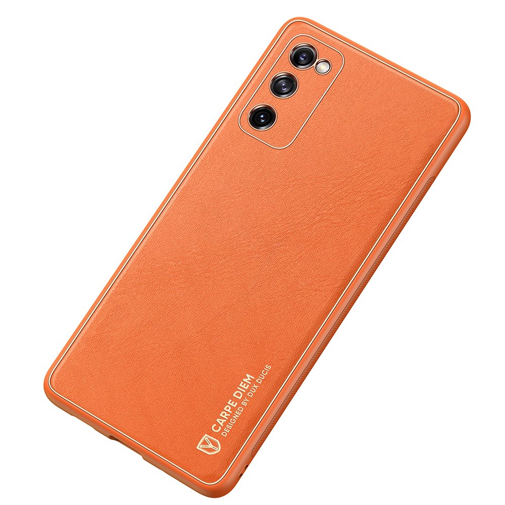 Dux Ducis Yolo elegantna maskica izrađena od meke TPU i PU kože za Samsung Galaxy S20 FE 5G narančasta