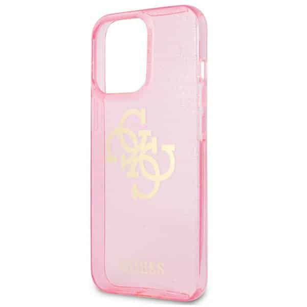 Guess maska za iPhone 13 Pro ružičasta hardcase Glitter 4G Big Logo