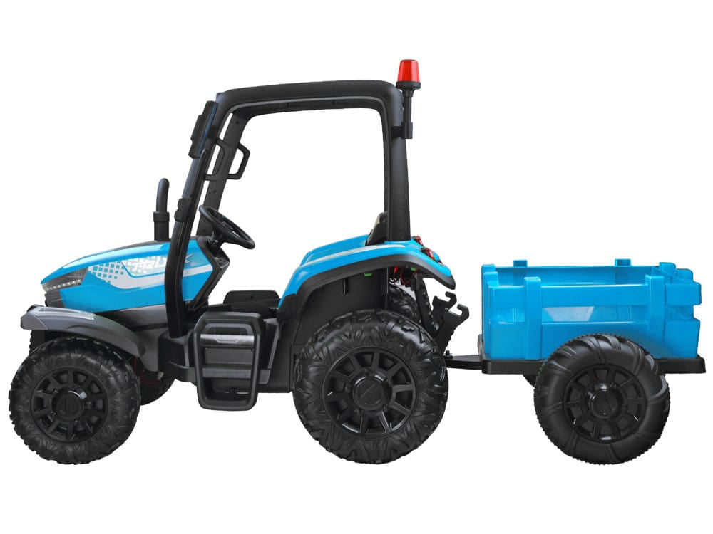 Veliki traktor s prikolicom 4×4 – plavi