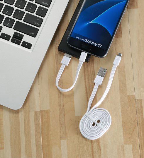 Remax set od 2 jaka i fleksibilna USB - micro USB kabela 1m/ 16cm