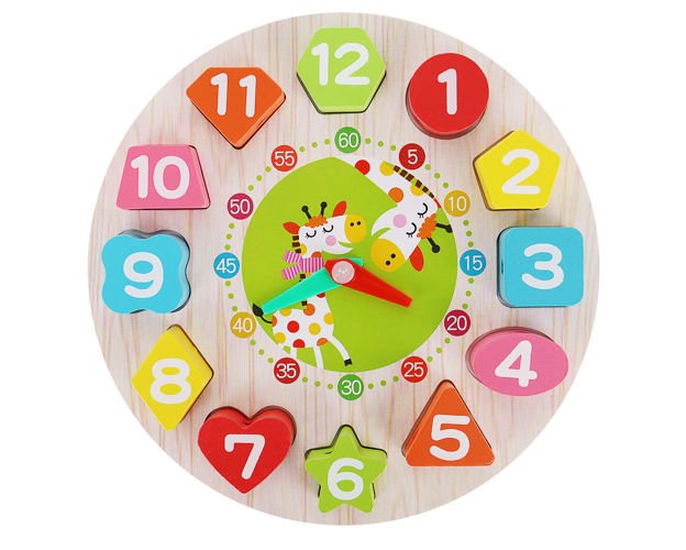 Edukativni drveni sat za djecu - Clock