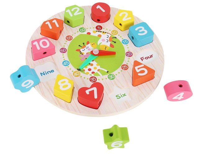 Edukativni drveni sat za djecu - Clock