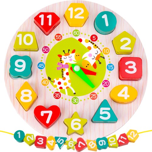 Edukativni drveni sat za djecu - Clock