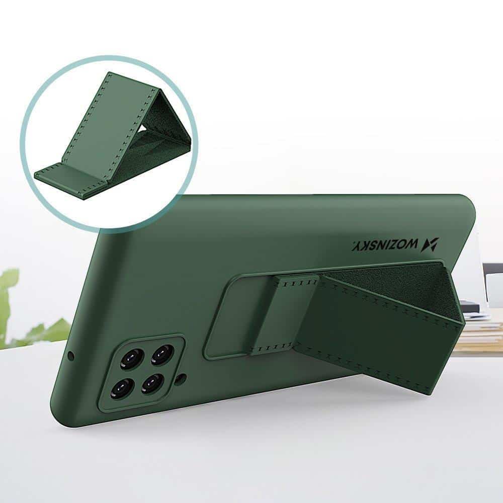 Wozinsky Kickstand Case fleksibilna silikonska maska sa postoljem Samsung Galaxy A42 5G mint