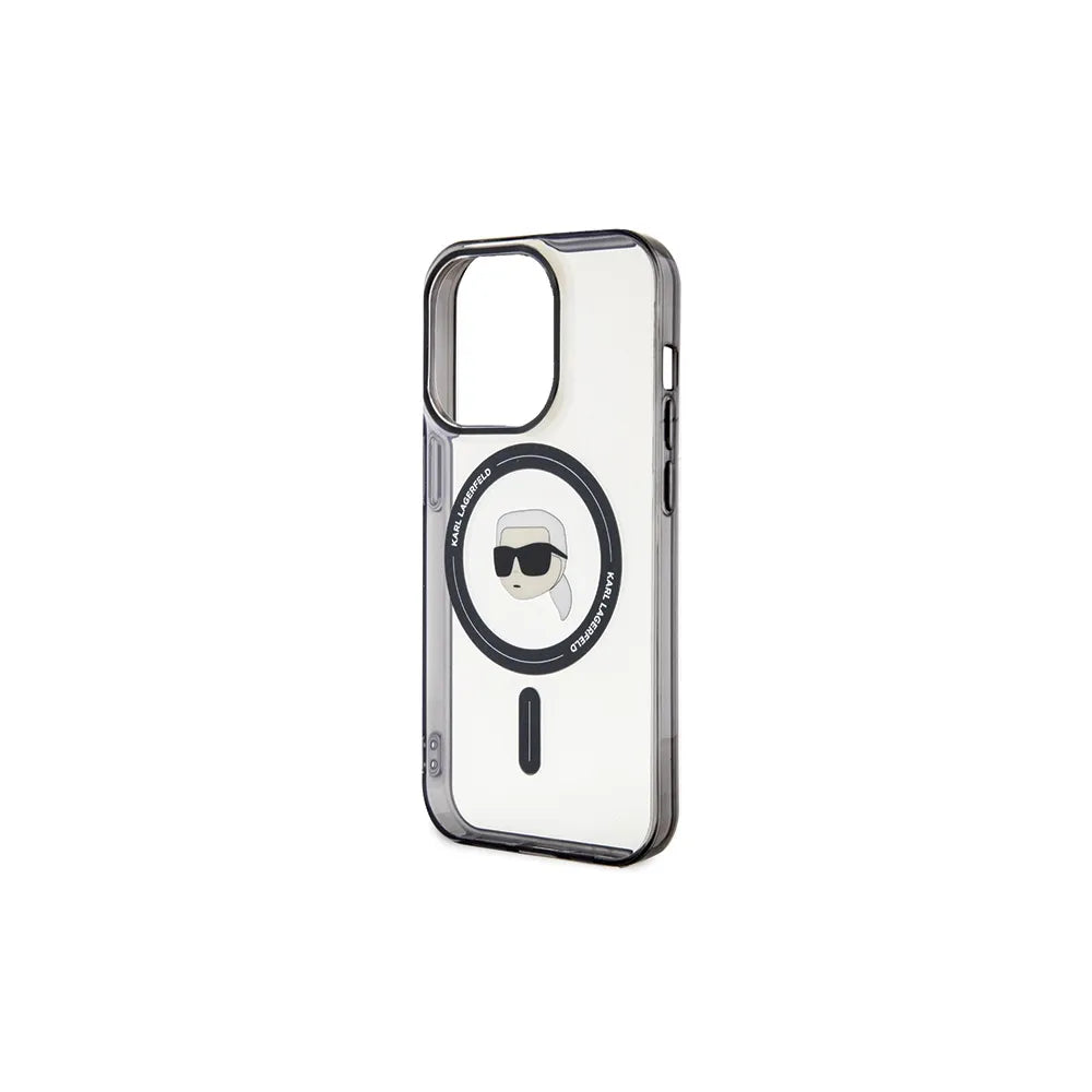 Originalna KARL LAGERFELD Hardcase KLHMP15LHKHNOTK maska za iPhone 15 PRO (Karl Head + MAG / prozirna)